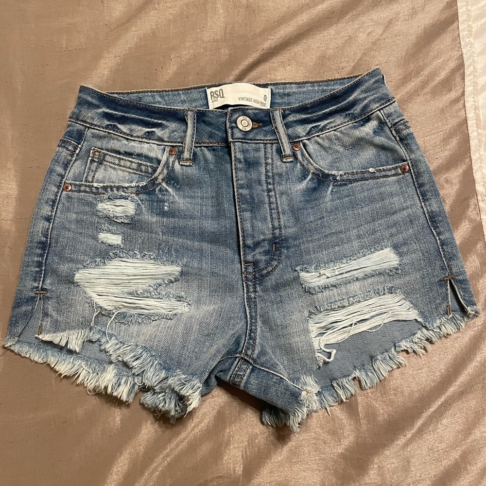 RSQ vintage high rise shorts size 0 and medium wash